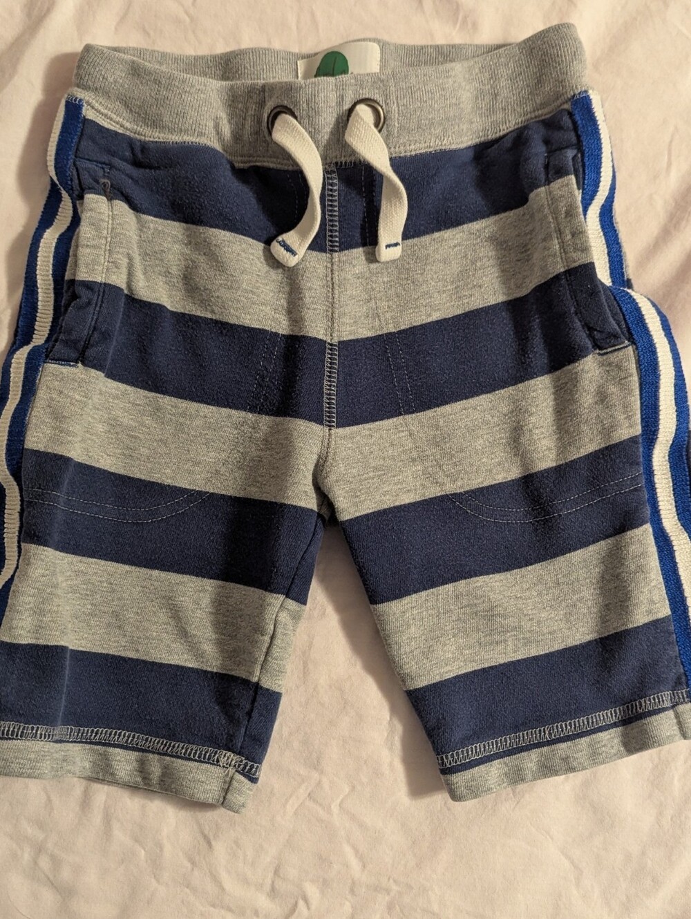 Mini Boden Shorts Jersey Stripe Navy Gray Stripes Boys Pull-on See Measurements